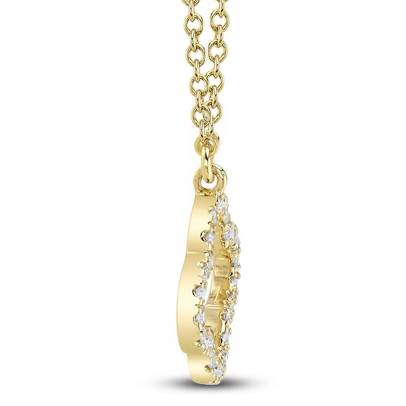 Cubic Zirconia Clover necklace, open design. - Picture 2 of 3